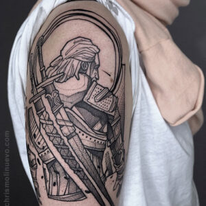 Geralt de Rivia juego The Witcher Tatuaje